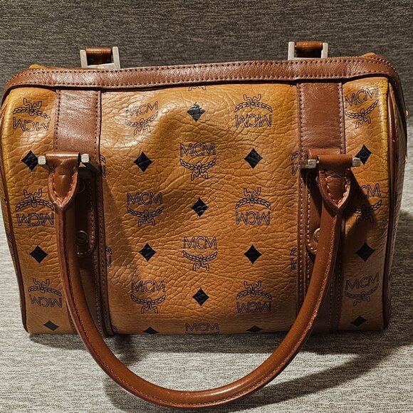Vintage MCM Boston Cognac Visetos Handbag - Picture 3 of 16